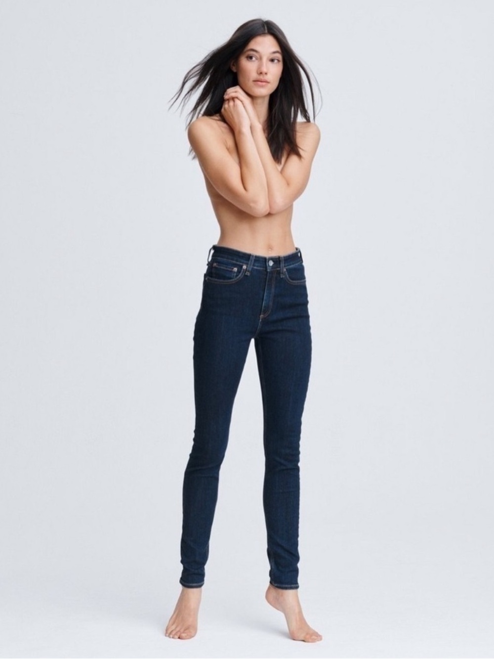 Rag & Bone Nina High-Rise Skinny Jeans in Marineblu Size 29